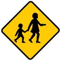 children may be crossing ahead