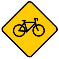 look out for bicycle ahead