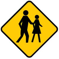 pedestrian may be crossing ahead