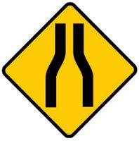 road narrows ahead