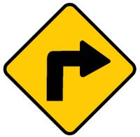 Sharp right turn ahead